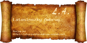 Latosinszky Ambrus névjegykártya